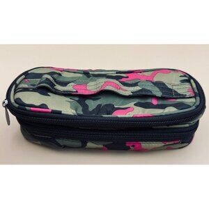 Lug Double Decker Travel Organizer Camo Orchid Pink Cosmetic Toiletries Jewelry